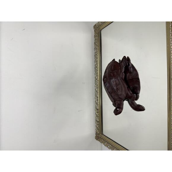 Vintage Wooden Turtle - Hand Made Wooden Intricately Carved Beautiful Treen Orna - Picture 6 of 10